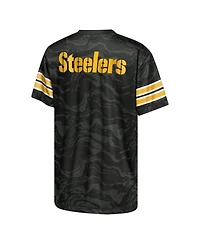 Outerstuff Big Boys and Girls Black Pittsburgh Steelers Slant Route Performance T-Shirt