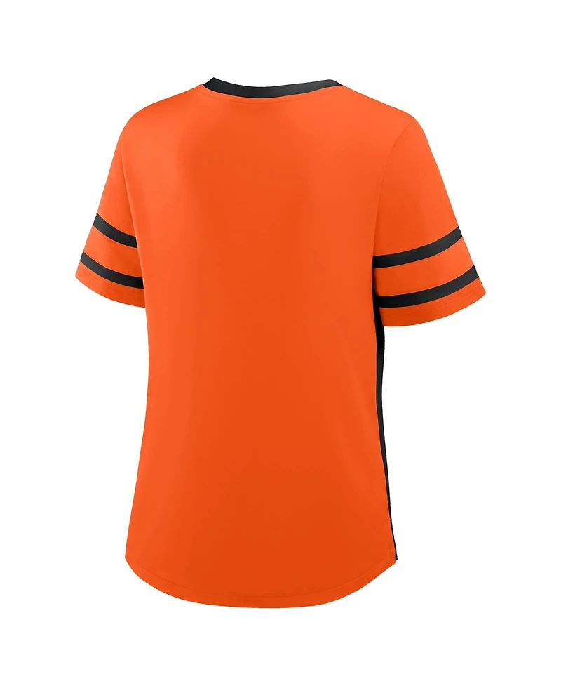 Fanatics Women's Orange/Black Oklahoma State Cowboys Be Fearless Athena Lace-Up T-Shirt