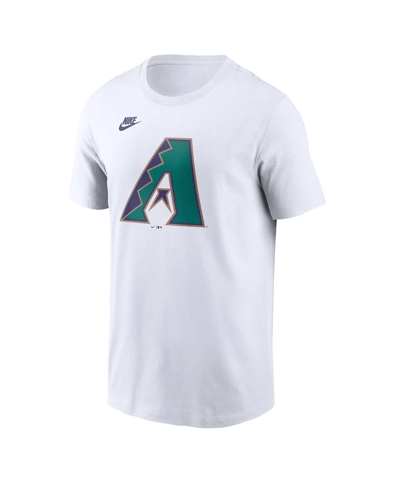 Nike Men's White Arizona Diamondbacks Cooperstown Collection Logo T-Shirt