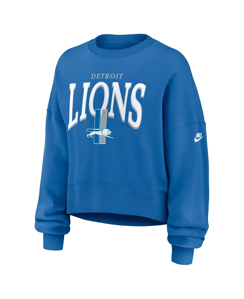 Nike Women's Blue Detroit Lions Oversized Phoenix Fleece Sweatshirt