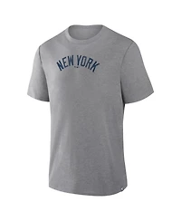 Fanatics Men's Heather Gray New York Yankees Play Tribute Tri-Blend T-Shirt