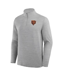 Fanatics Men's Heather Gray Chicago Bears Clutch Quarter-Zip Pullover Sweatshirt