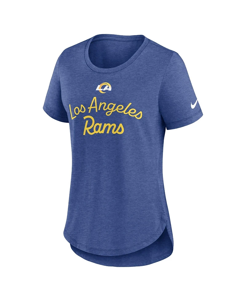 Nike Women's Heather Royal Los Angeles Rams Strong Safety Tri-Blend T-Shirt