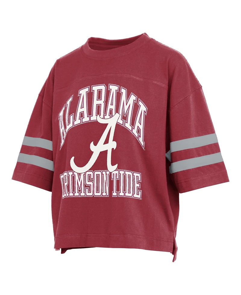 Pressbox Women's Crimson Alabama Tide Wayne Tyler Cropped T-Shirt
