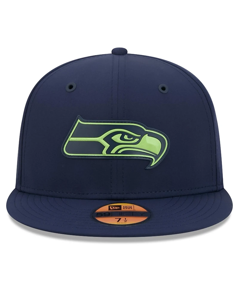 New Era Men's College Navy Seattle Seahawks 2026 Sideline 59FIFTY Fitted Hat