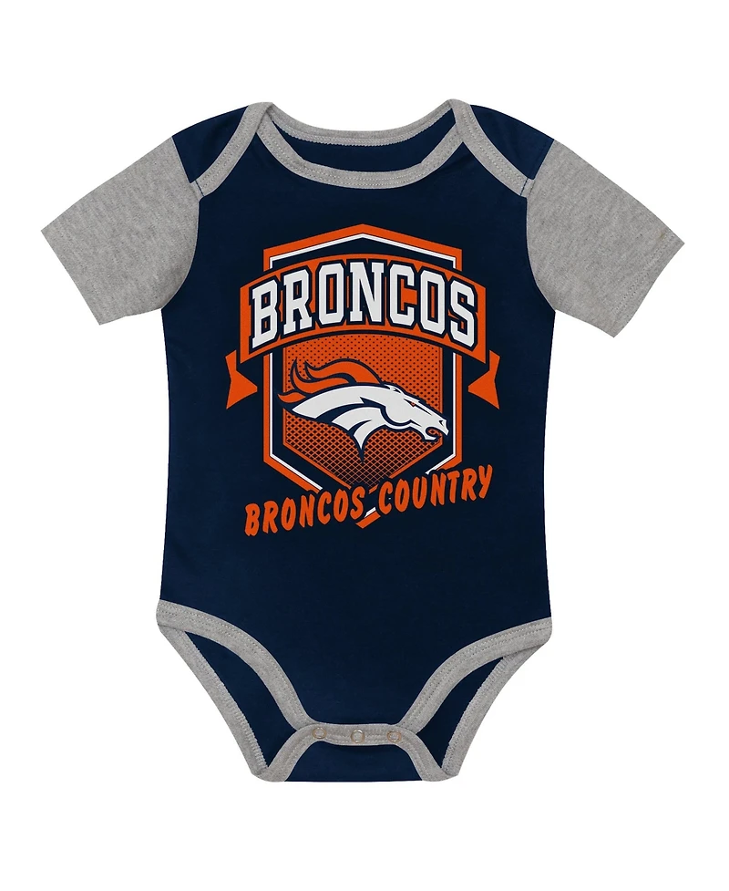 Outerstuff Baby Boys and Girls 3-Piece Denver Broncos First Round Pick Creeper