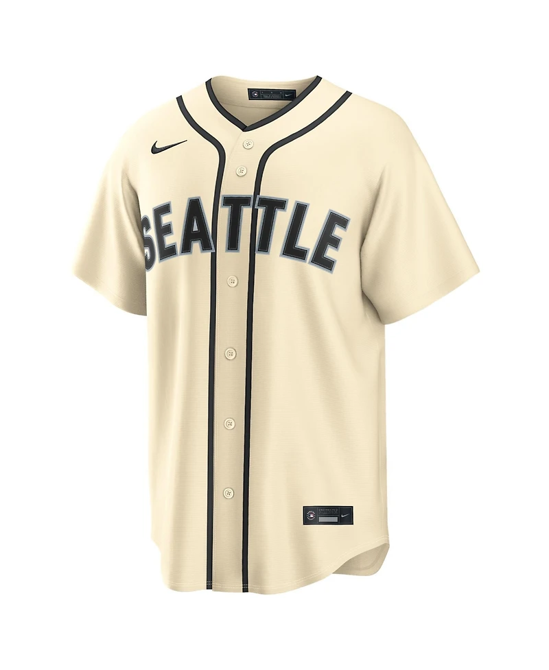 Nike Men's Julio Rodriguez Cream Seattle Mariners Alternate Replica Jersey