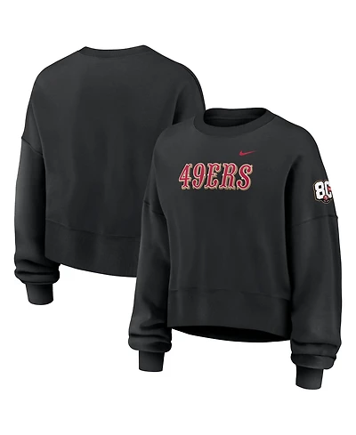 Nike Women's Black San Francisco 49ers 80th Anniversary Phoenix Oversized Tri-Blend Sweatshirt