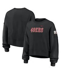 Nike Women's Black San Francisco 49ers 80th Anniversary Phoenix Oversized Tri-Blend Sweatshirt