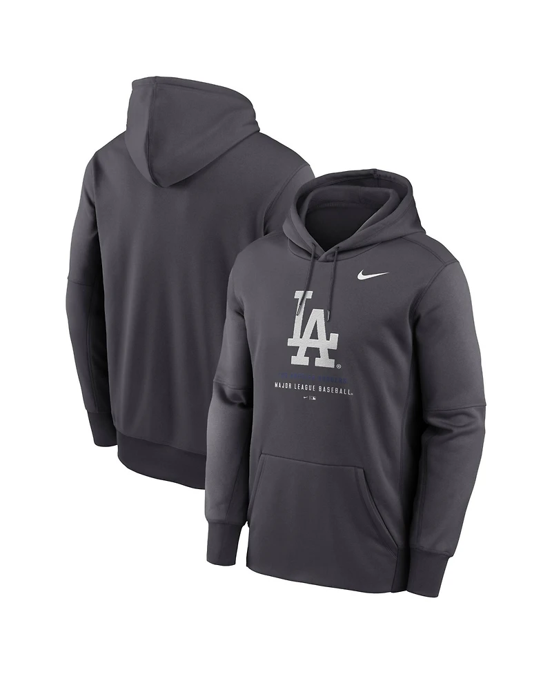 Nike Men's Anthracite Los Angeles Dodgers Therma-fit Hoodie