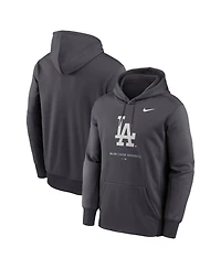 Nike Men's Anthracite Los Angeles Dodgers Therma-fit Hoodie