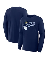Fanatics Men's Navy Tampa Bay Rays Lock-Up LegacyLong sleeves T-Shirt