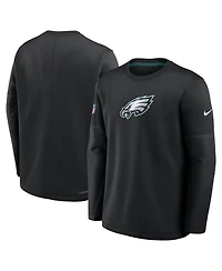 Nike Men's Black Philadelphia Eagles Sideline Coaches Team Present Midweight Therma-fit Sweatshirt