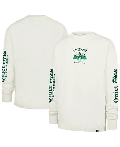 47 Brand Men's Cream Chicago Cubs Quiet Please FoundationLong sleeves T-Shirt