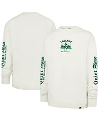 47 Brand Men's Cream Chicago Cubs Quiet Please FoundationLong sleeves T-Shirt