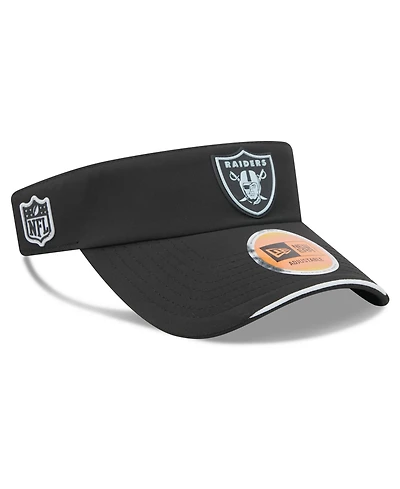 New Era Men's Black Las Vegas Raiders 2026 Sideline Adjustable Visor Hat