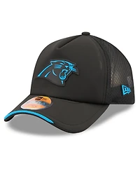 New Era Men's Black Carolina Panthers 2026 Sideline Apex 9FORTY Adjustable Trucker Hat