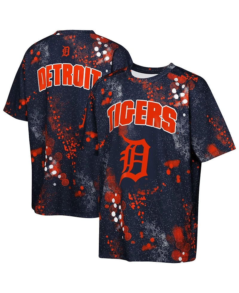 Outerstuff Big Boys and Girls Navy Detroit Tigers Y2 Tech Stadium Lights T-Shirt