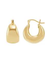 Macy's Polished Electroform Graduated Chunky Oval Hoop Earrings in 10k Yellow Gold
