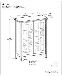 Simpli Home Artisan Solid Wood Medium Storage Cabinet