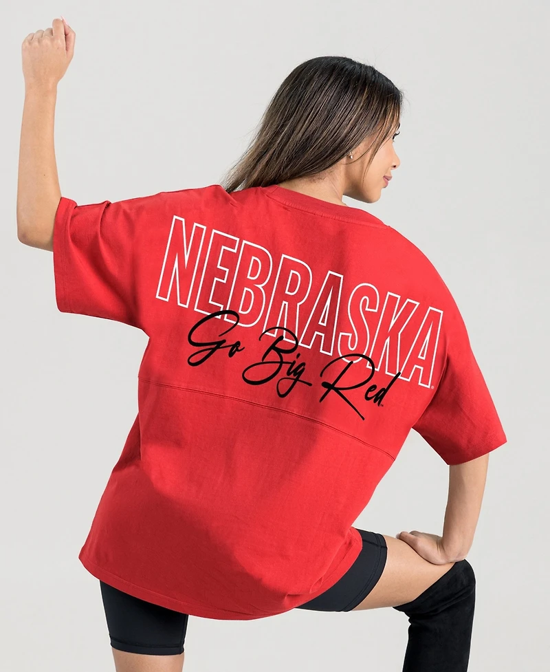 Gameday Couture Women's Scarlet Nebraska Huskers Oversized Back at Ya T-Shirt
