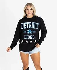 Gameday Couture Women's Black Detroit Lions Oversized Everyday StarLong sleeves T-Shirt