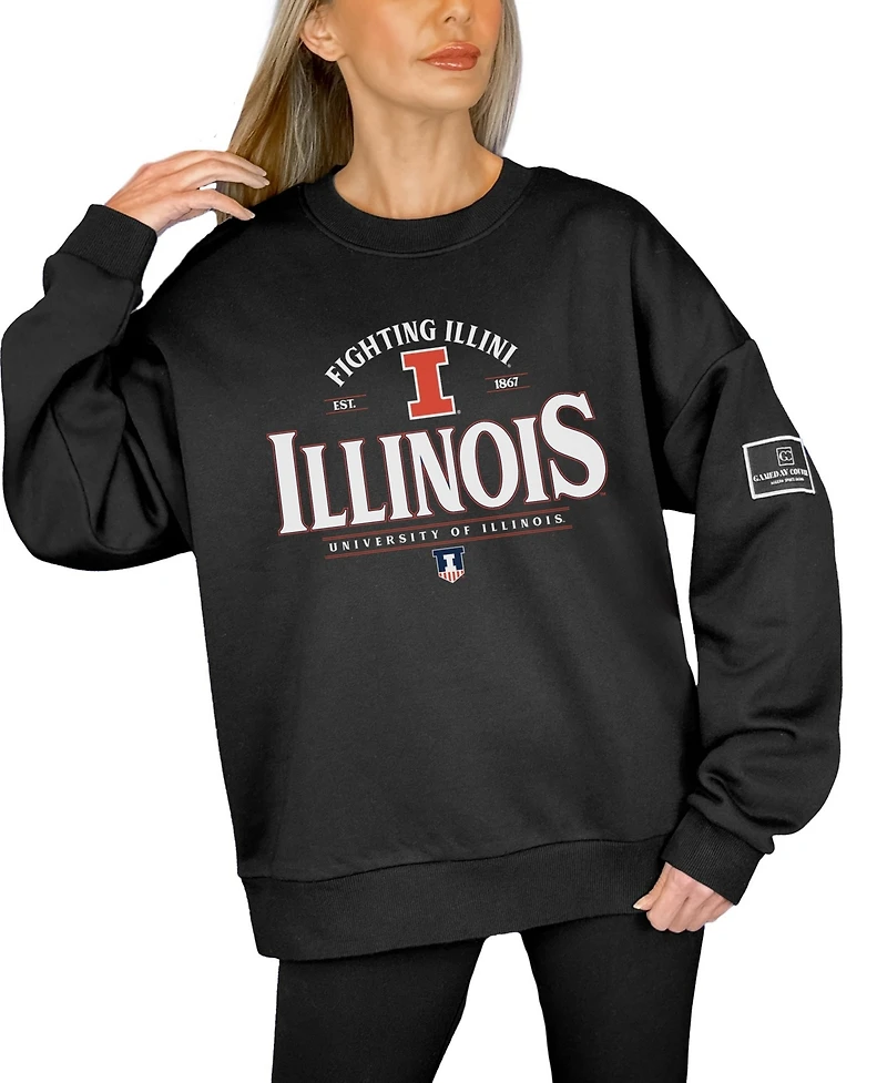 Gameday Couture Women's Black Illinois Fighting Illini Players Only Premium Pullover Sweatshirt