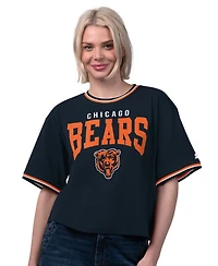 Starter Women's Navy Chicago Bears Ace Cropped T-Shirt
