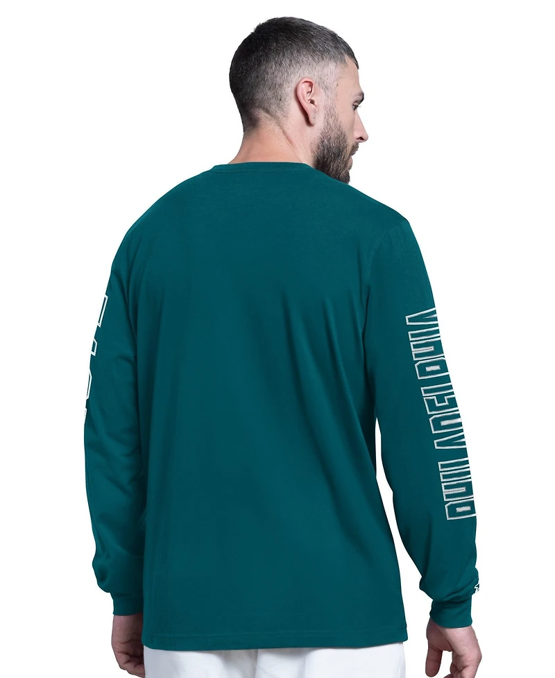 Starter Men's Midnight Green Philadelphia Eagles Clutch Hit Ii Long-Sleeve T-Shirt