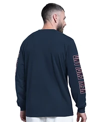 Starter Men's Navy New England Patriots Clutch Hit Ii Long-Sleeve T-Shirt