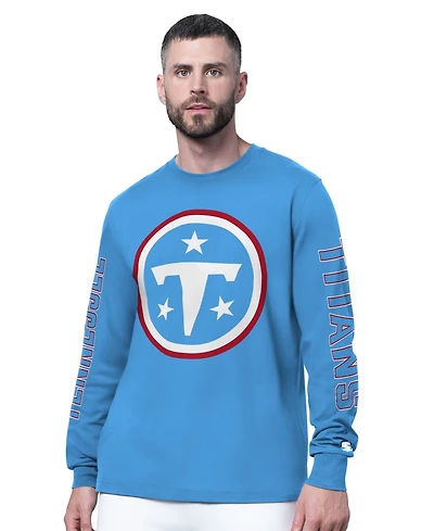 Starter Men's Light Blue Tennessee Titans Clutch Hit Ii Long-Sleeve T-Shirt