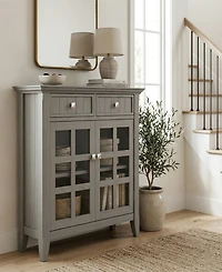Simpli Home Acadian 36" Solid Wood Entryway Storage Cabinet