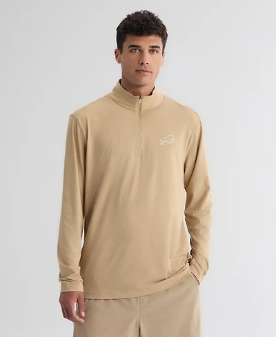 Fanatics Men's Tan Buffalo Bills Clutch Quarter-Zip Pullover Sweatshirt