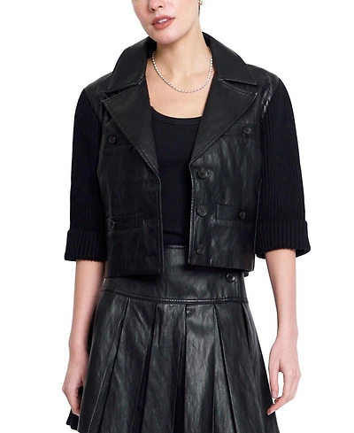 Central Park West Women's Quinn Cropped X Sweater Jkt