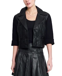 Central Park West Women's Quinn Cropped X Sweater Jkt