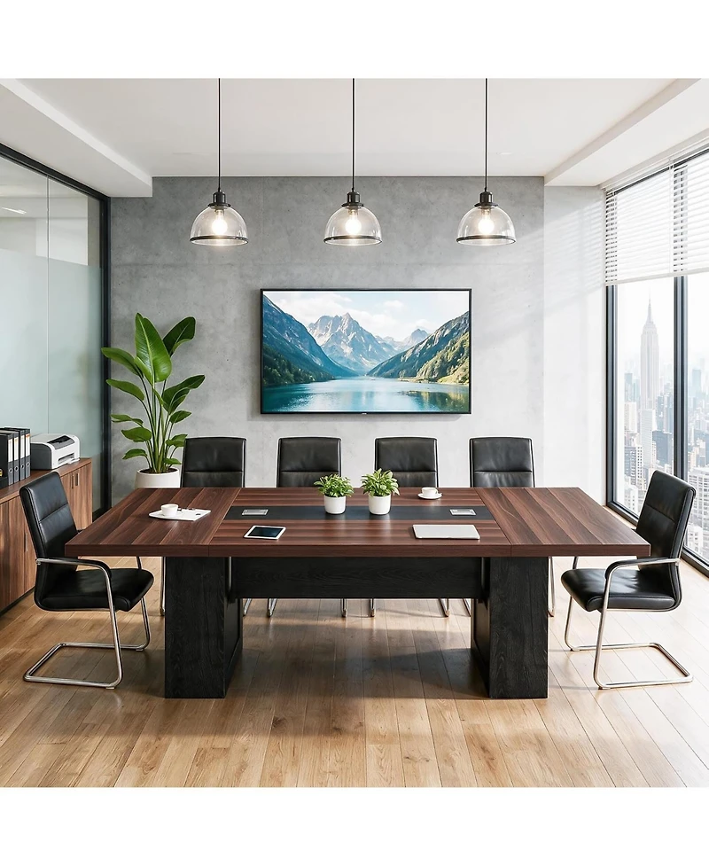 Tribesigns 8Feet Conference Table for 8-10, with Cable Management
