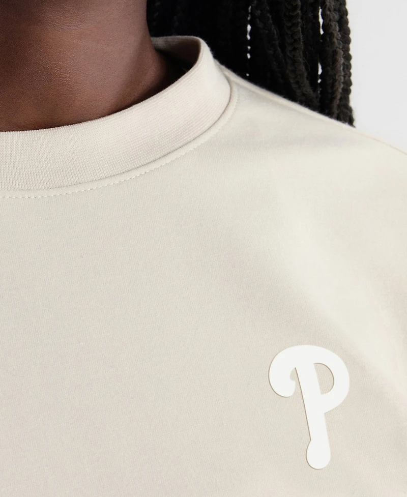 Fanatics Women's Beige Philadelphia Phillies Oversized Clutch Tri-Blend Sweatshirt