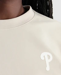 Fanatics Women's Beige Philadelphia Phillies Oversized Clutch Tri-Blend Sweatshirt
