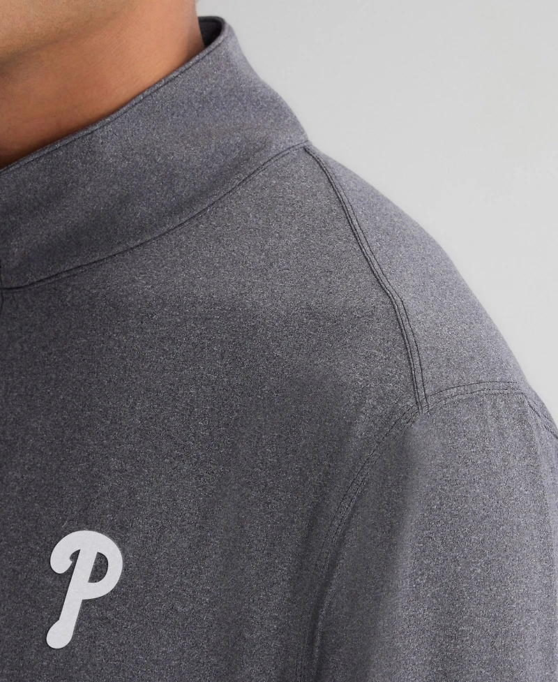 Fanatics Men's Charcoal Philadelphia Phillies Clutch Quarter-Zip Pullover Sweatshirt