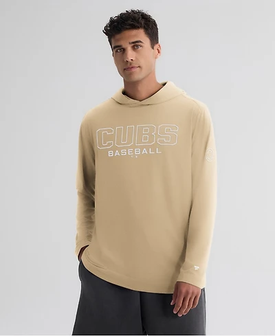 Fanatics Men's Khaki Chicago Cubs ClutchLong sleeves Hooded T-Shirt