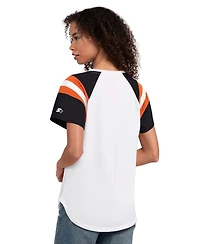 Starter Women's White Cincinnati Bengals Game On Notch Neck T-Shirt