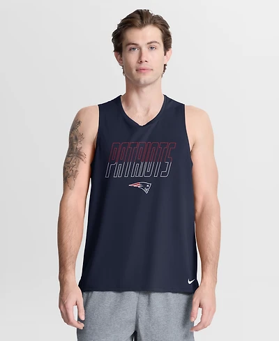 Nike Men's Navy New England Patriots Kickoff Miler Dri-fit Tank Top