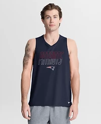 Nike Men's Navy New England Patriots Kickoff Miler Dri-fit Tank Top