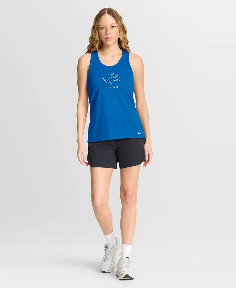 Nike Women's Blue Detroit Lions Hurry Up Tri-Blend Dri-fit Tank Top