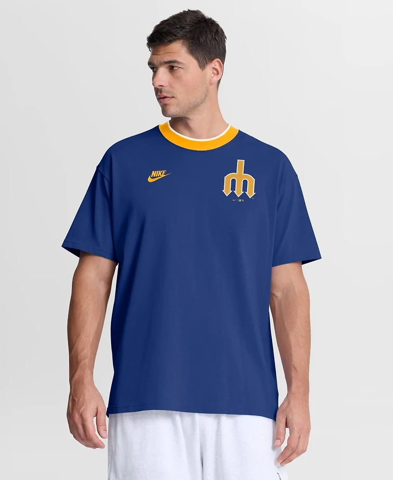 Nike Men's Royal Seattle Mariners Cooperstown Collection Ringer T-Shirt
