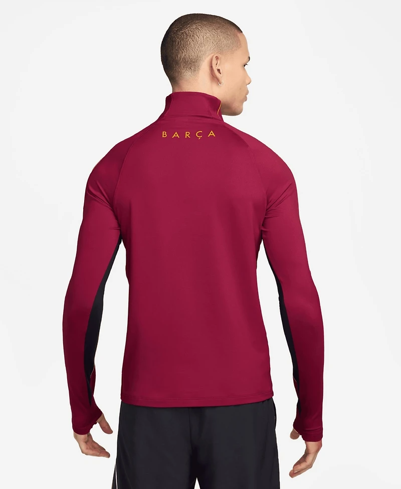 Nike Men's Red Barcelona Strike Dri-fit Quarter-ZipLong sleeves Drill Top