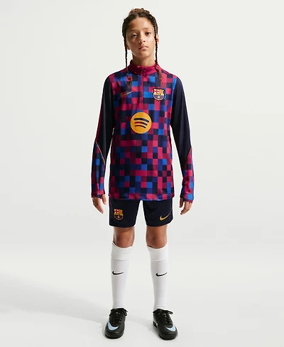 Nike Big Boys and Girls Garnet Barcelona 2026/27 Strike Dri-FITLong sleeves Quarter-Zip Drill Jersey