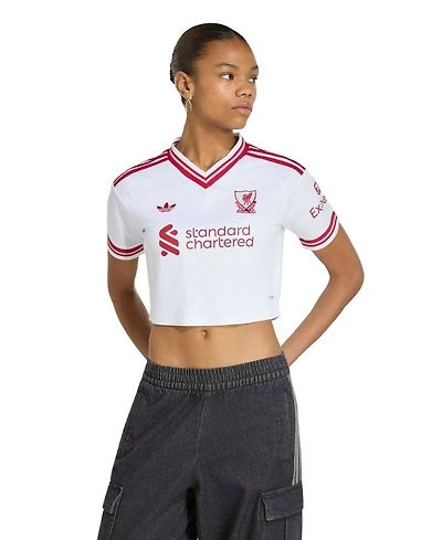 Adidas Women's White Liverpool 2026/27 Away Cropped Replica Jersey