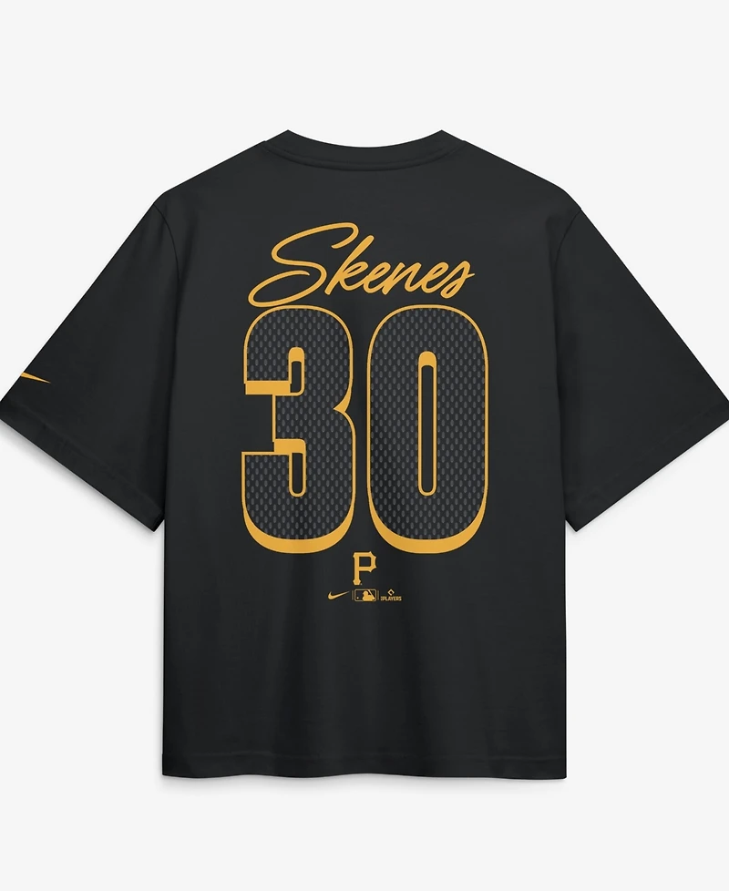 Nike Women's Paul Skenes Black Pittsburgh Pirates Premium Essentials Boxy Name Number T-Shirt