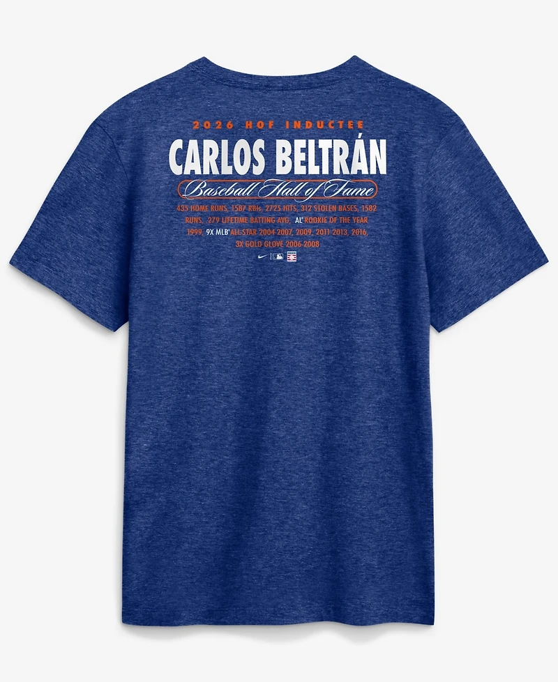 Nike Men's Carlos Beltran Royal New York Mets 2026 Hall of Fame Stats Name Number T-Shirt